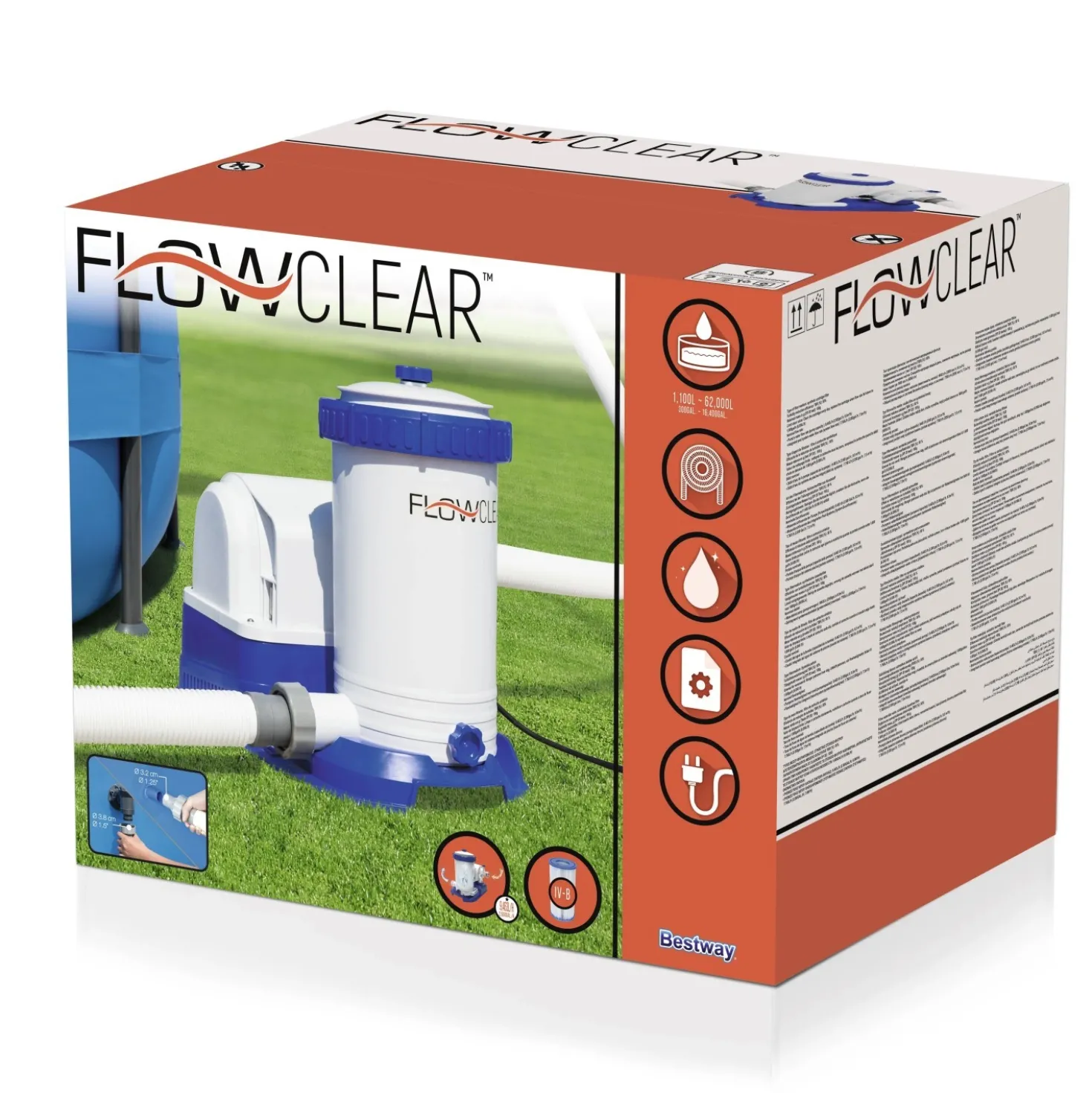 Pompa filtro 9463 l/h Bestway - usa Cartuccia Iv-B 58095-58505