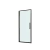 Porta a battente doccia estensione cm 77-81 nero trasparente