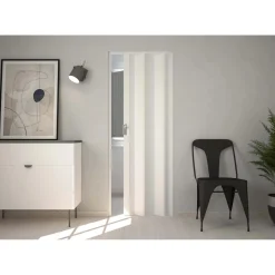 Porta a soffietto Maya in PVC stampa 3D 83,5x214 cm bianco orizzontale