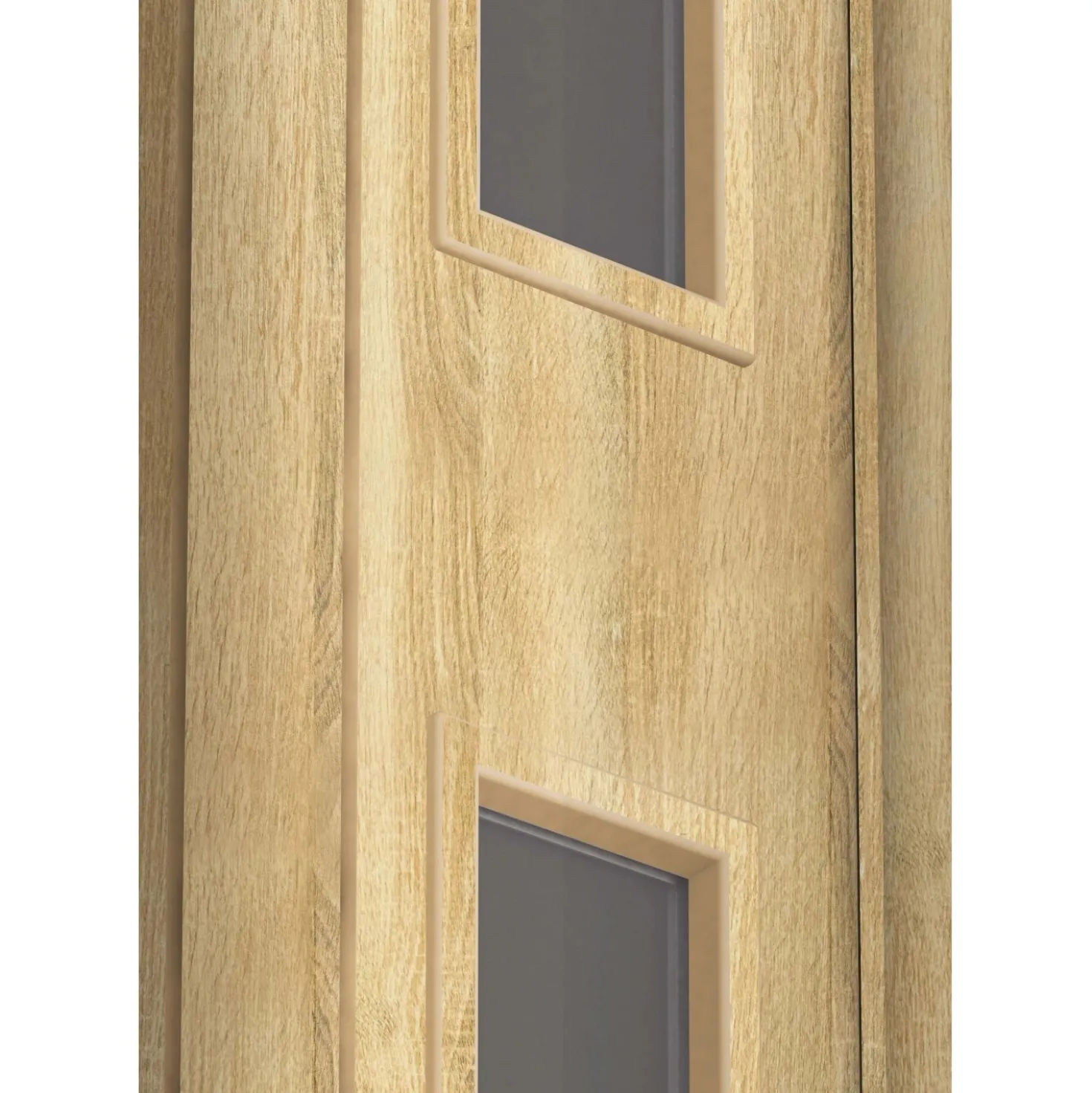 Porta a soffietto Maya Vetrata in PVC stampa 3D 83,5x214 cm Cognac chiaro