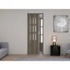 Porta a soffietto Maya Vetrata in PVC stampa 3D 83,5x214 cm rovere Cognac scuro
