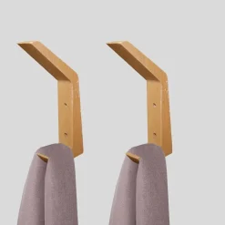Porta abito in legno finitura naturale L 2,5 x H 15,5 x P 7 cm