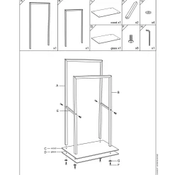 Porta asciugamani con 2 barre Bambusa nero 80 cm