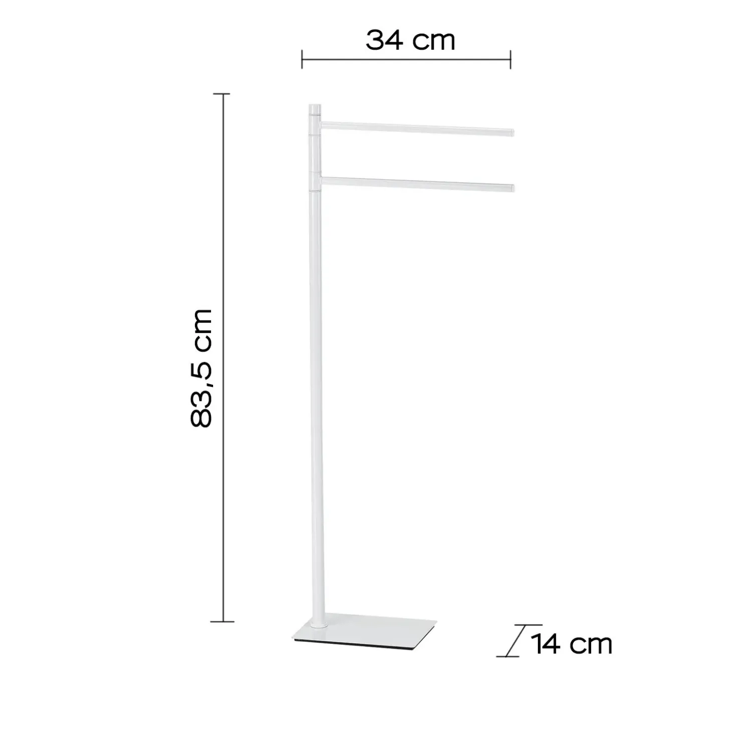 Porta asciugamani da terra Trilly bianco 84,5 cm