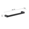 Porta asciugamani Pirenei nero opaco 35 cm