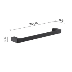 Porta asciugamani Pirenei nero opaco 35 cm