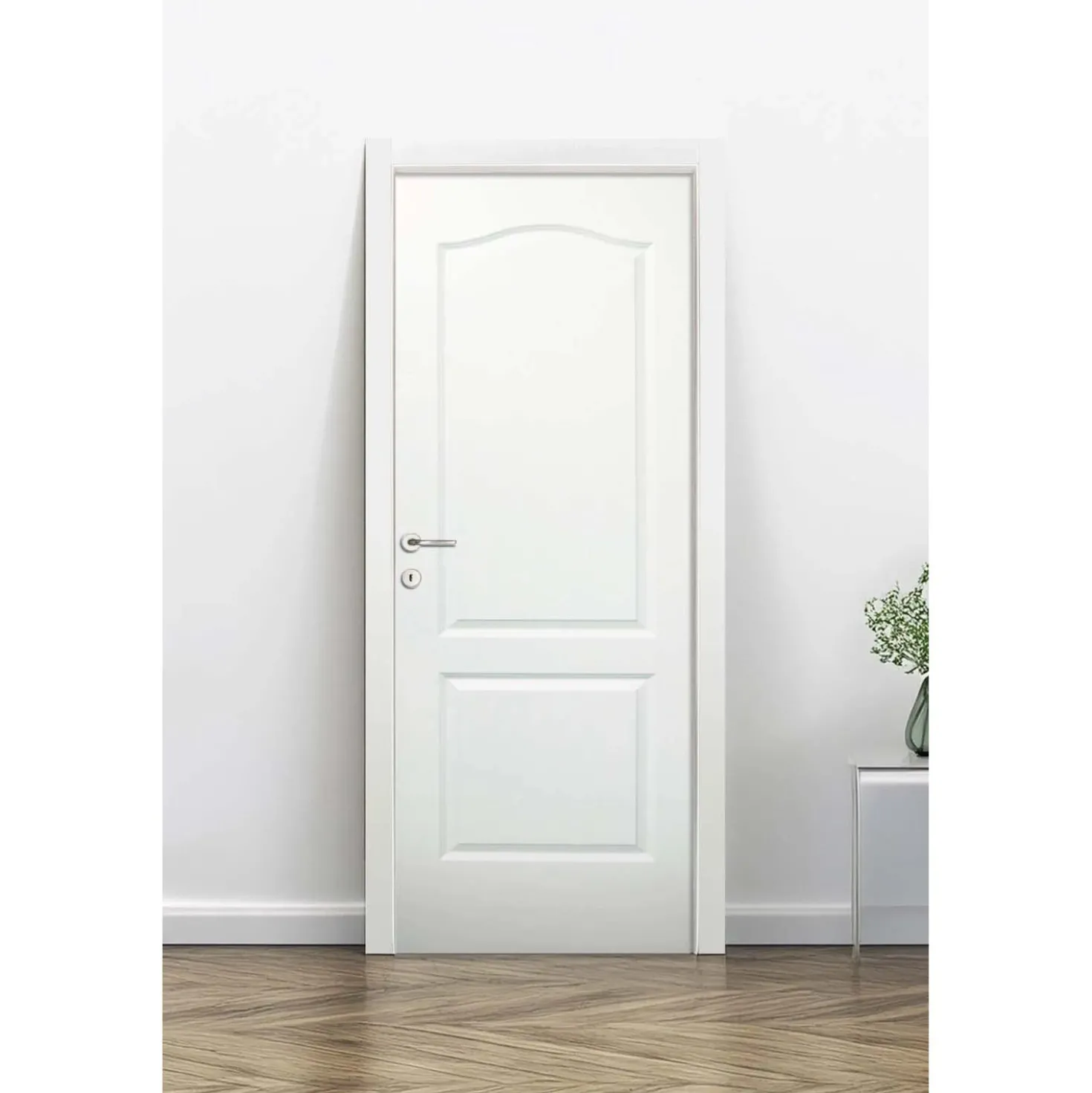 Porta battente destra Giulia bianco laccato 210x80 cm