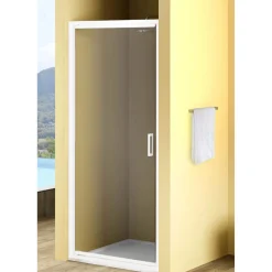Porta battente doccia 1 anta Bild L92/98xH190 cm nero opaco