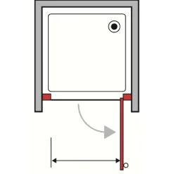 Porta battente doccia 1 anta Bild L77/83xH190 cm bianco opaco
