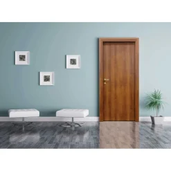 Porta battente reversibile Badia noce 210x70 cm