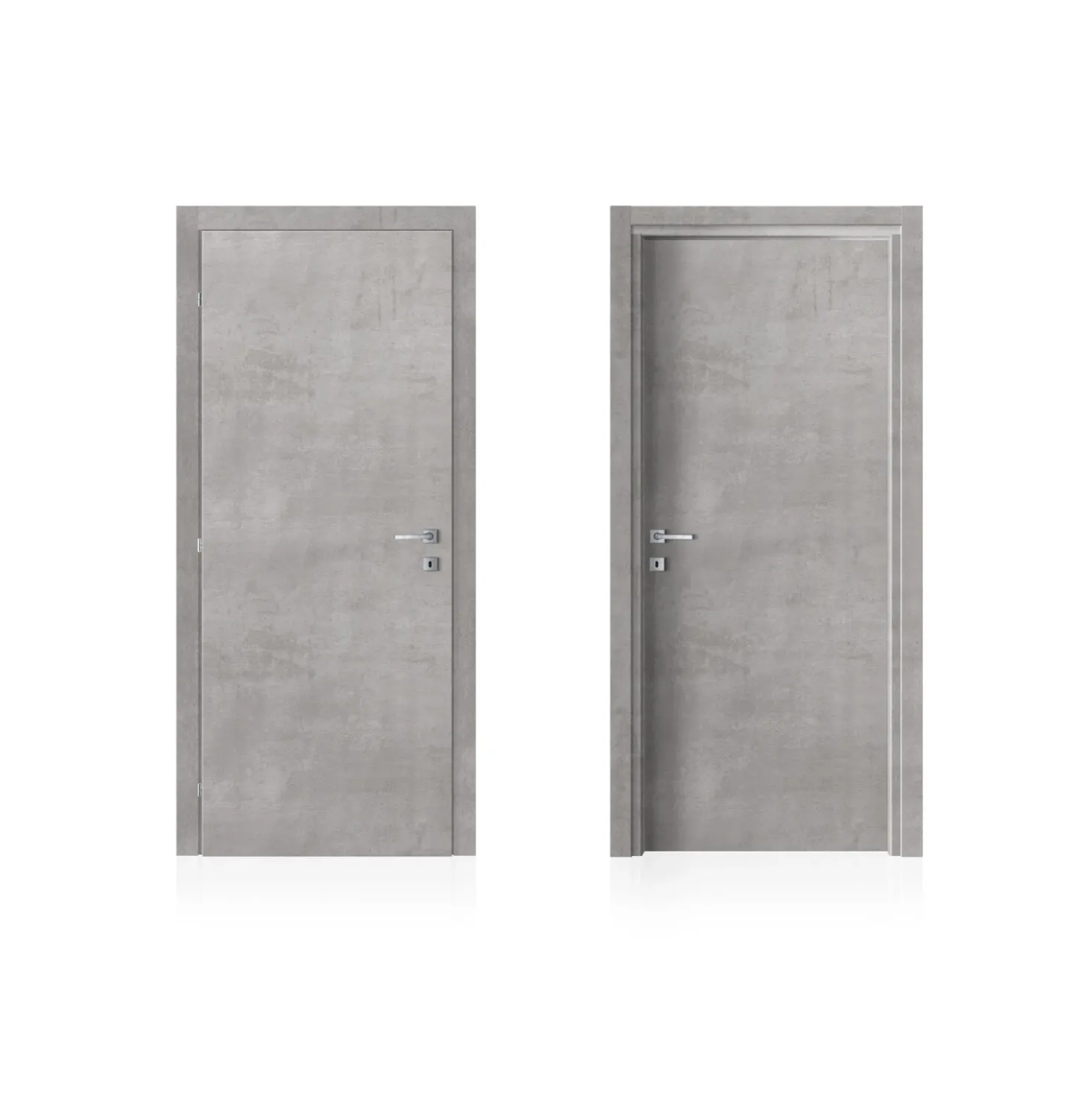 Porta battente reversibile Bormio cemento 80x210 cm