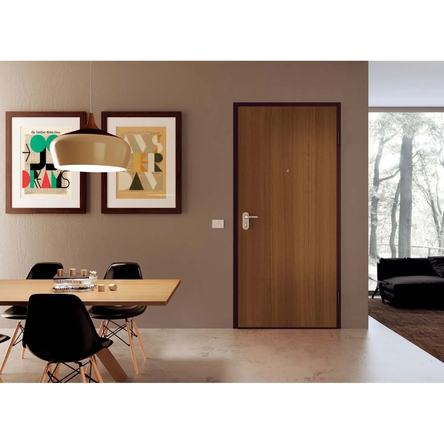 Porta blindata Dalì 90x210 cm tanganica apertura dx