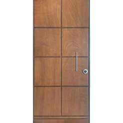 Porta blindata Externa 80x210 cm noce medio apertura sx