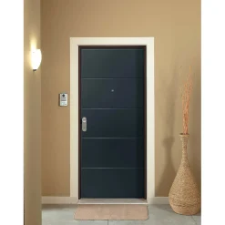 Porta blindata Monet pantografata 90x210 cm grigia apertura dx