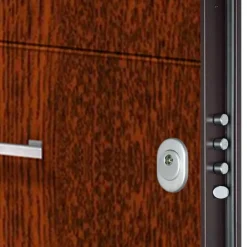 Porta blindata Super Noce 90x210 cm noce apertura sx