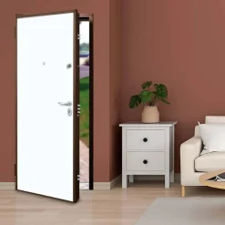 Porta blindata Super Noce 90x210 cm noce apertura dx
