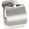 Porta carta igienica con coperchio Wenko Turbo-Loc Orea acciaio inox opaco