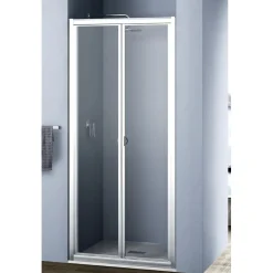 Porta doccia a soffietto Platz 100 cm H 190 cm argento e sintetico