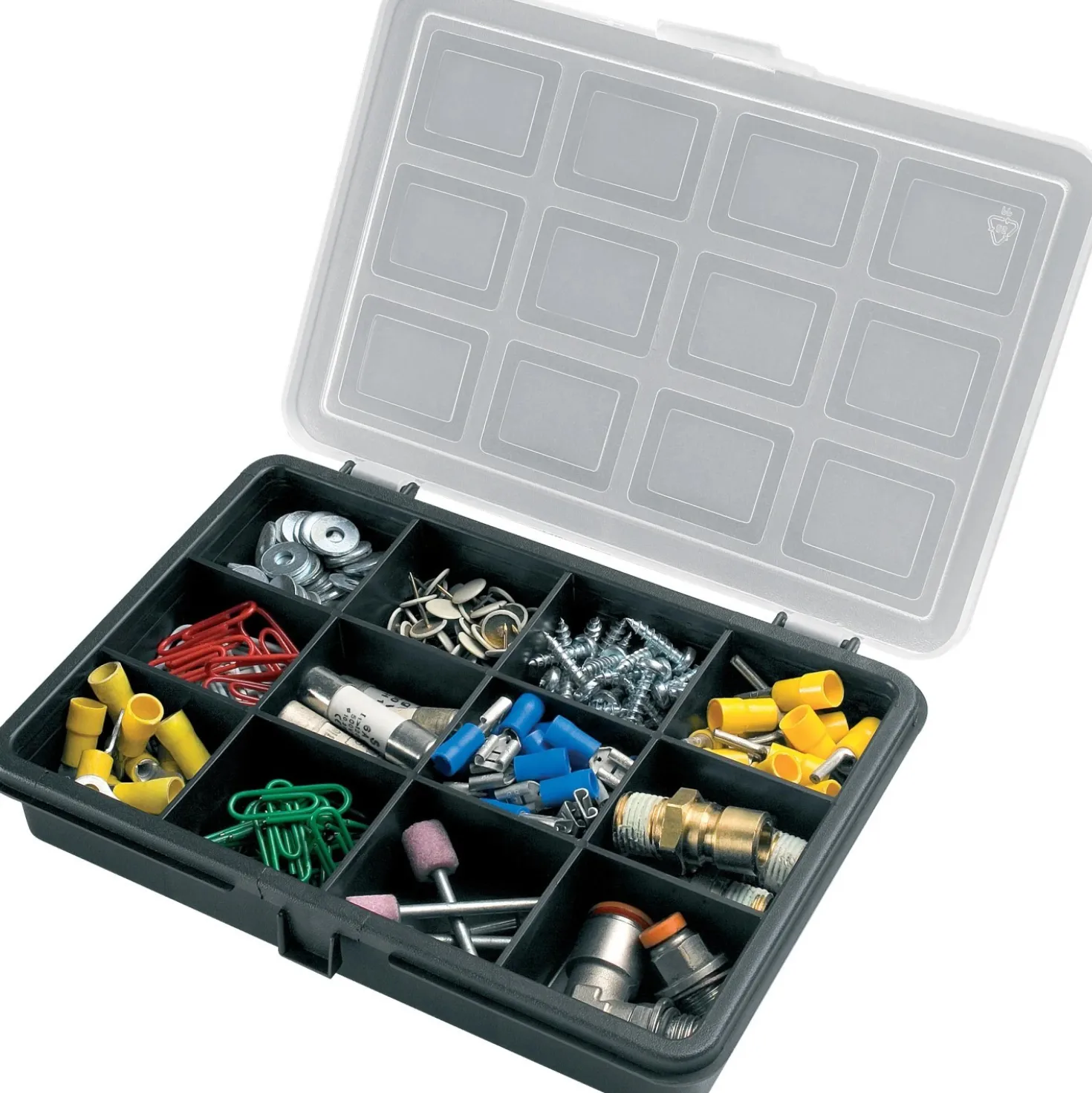 Porta minuteria con 12 scomparti 18x12,8x3,2 cm