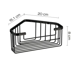 Porta oggetti doccia angolare in acciaio nero opaco