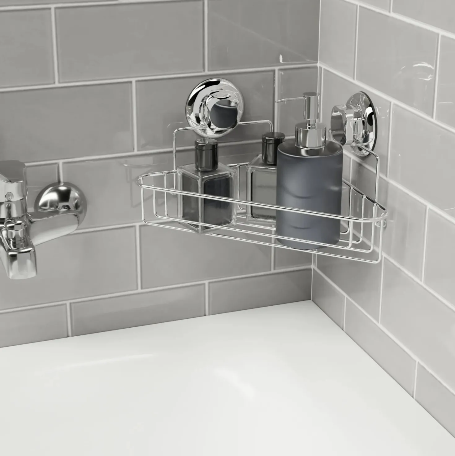 Porta oggetti doccia angolare Bestlock Bath cromo