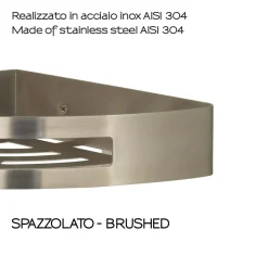 Porta oggetti doccia Nerva angolare in acciaio spazzolato
