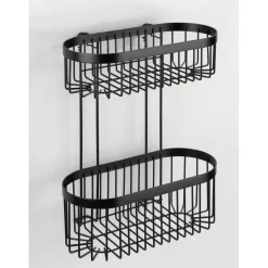 Porta oggetti doccia Wenko Classic Plus Black 2 ripiani in acciaio nero