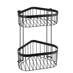 Porta oggetti doccia Wenko Classic Plus Black 2 ripiani in acciaio nero