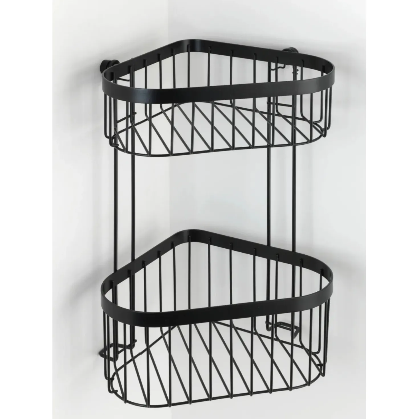 Porta oggetti doccia Wenko Classic Plus Black 2 ripiani in acciaio nero