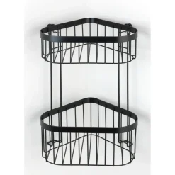 Porta oggetti doccia Wenko Classic Plus Black 2 ripiani in acciaio nero