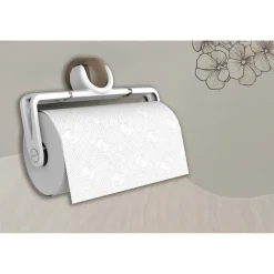 Porta rotoli cucina fissaggio a ventosa o viti 25x5 cm