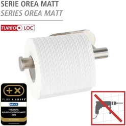 Porta rotolo in acciaio Wenko Turbo-Loc Orea 4,5x16 cm