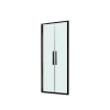 Porta saloon doccia 2 ante estensione cm 87-91 nero trasparente