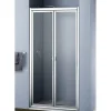 Porta saloon doccia 2 ante Platz 80 cm H 190 cm bianco e trasparente 3 mm