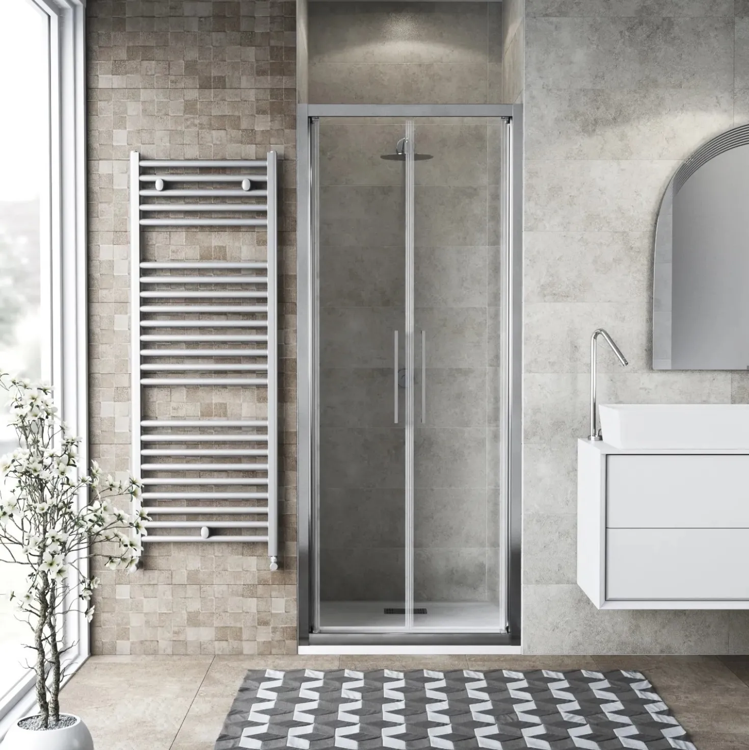 Porta saloon doccia 92/96 cm cromo