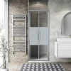 Porta saloon doccia 77/81 cm cromo serigrafato