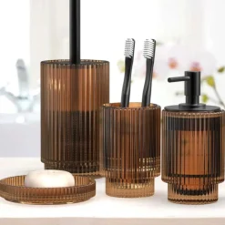Porta sapone Deco in vetro ambra