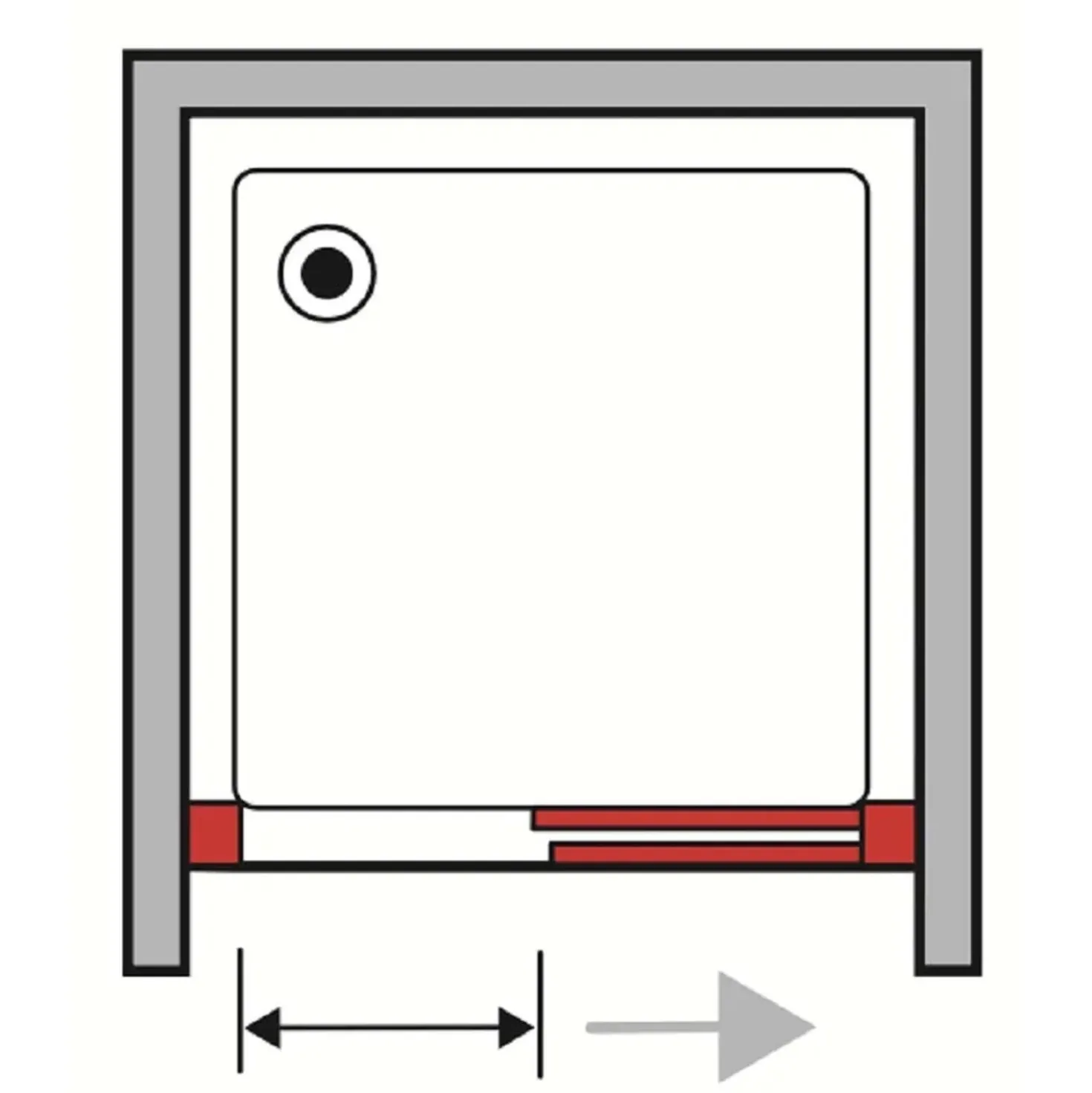 Porta scorrevole doccia 1 anta Bild L96/102xH190 cm bianco decoro 1