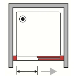 Porta scorrevole doccia 1 anta Bild L106/112xH190 cm bianco opaco