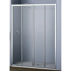 Porta scorrevole doccia 2 ante Platz 150 cm H 190 bianco e sintetico