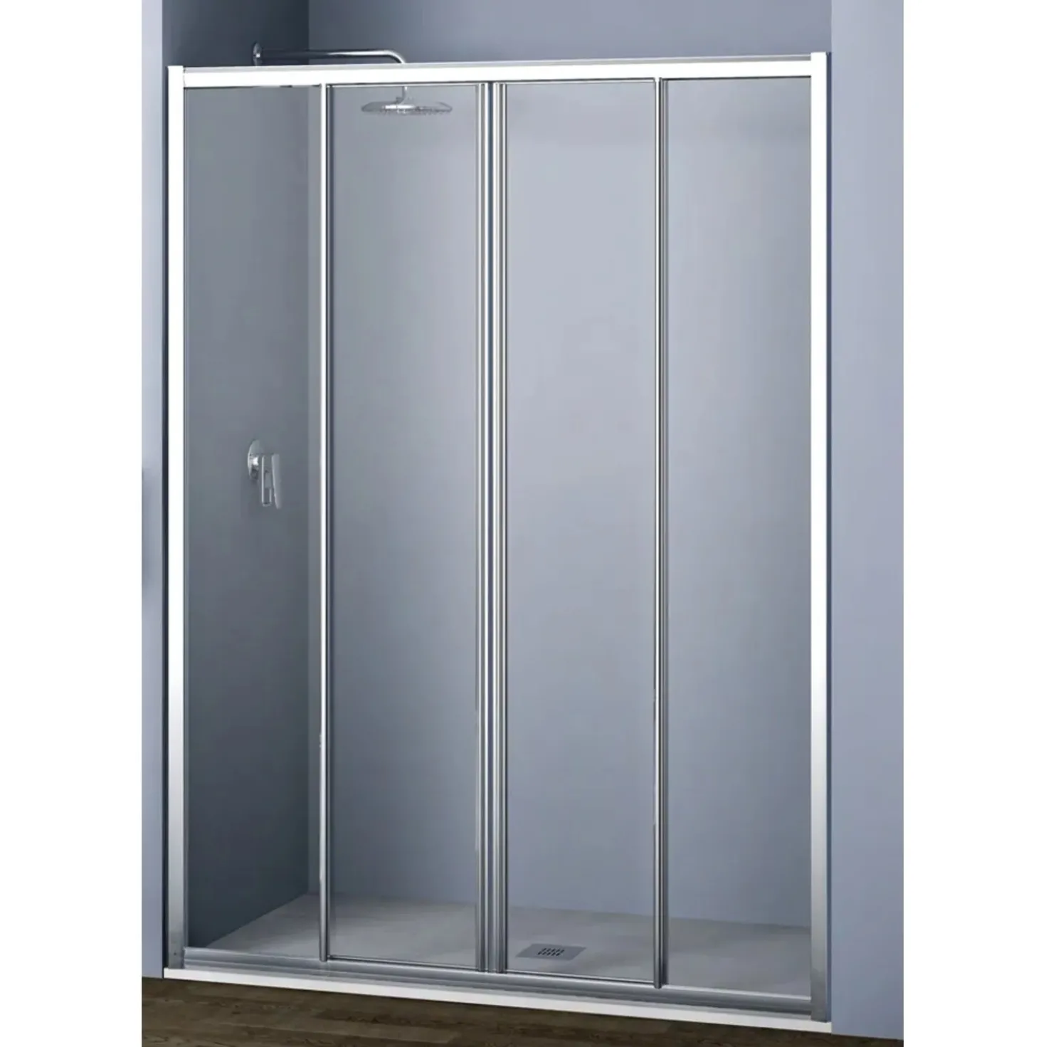 Porta scorrevole doccia 2 ante Platz 150 cm H 190 bianco e sintetico