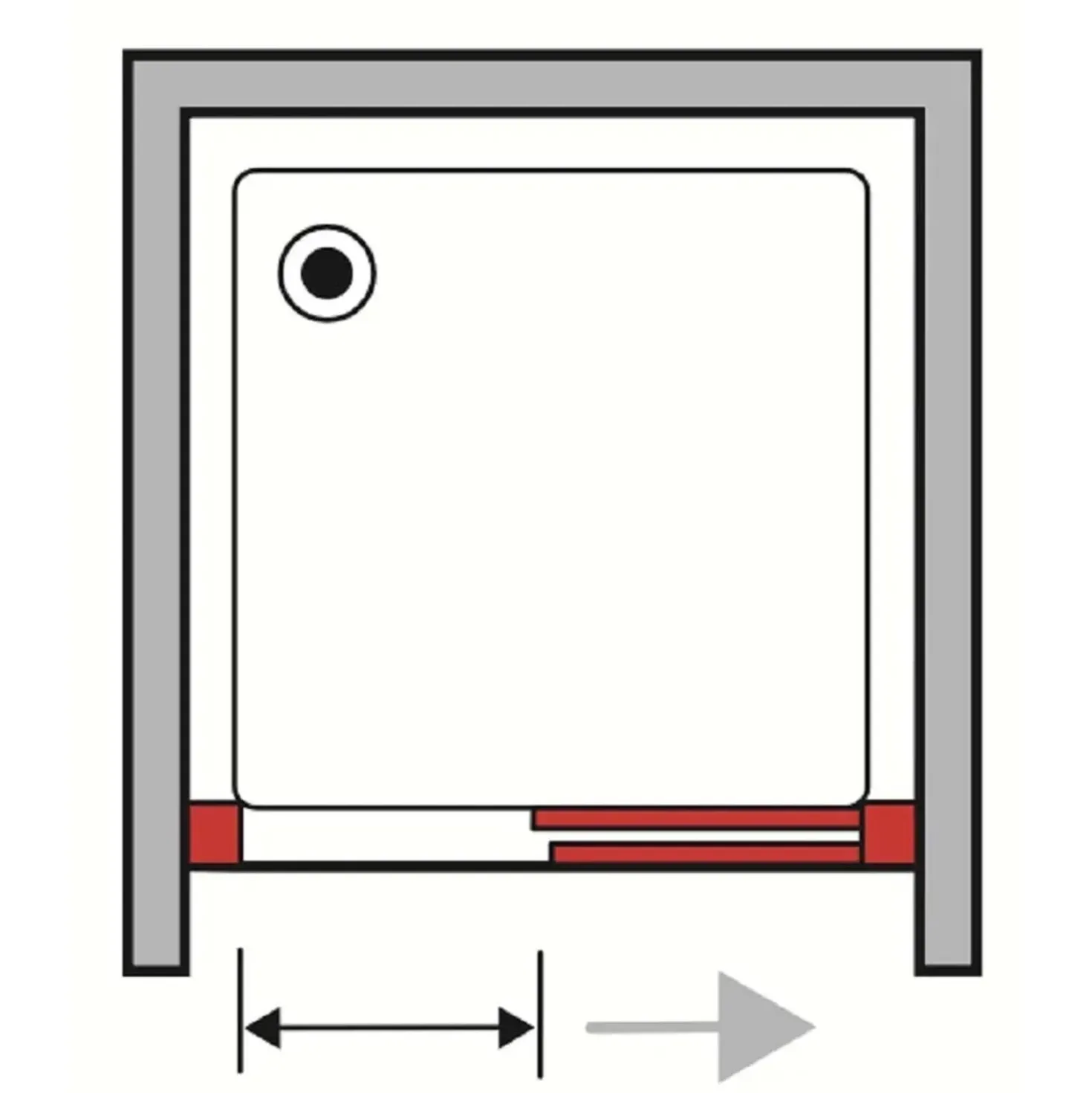 Porta scorrevole doccia 1 anta Bild L116/122xH190 cm nero opaco