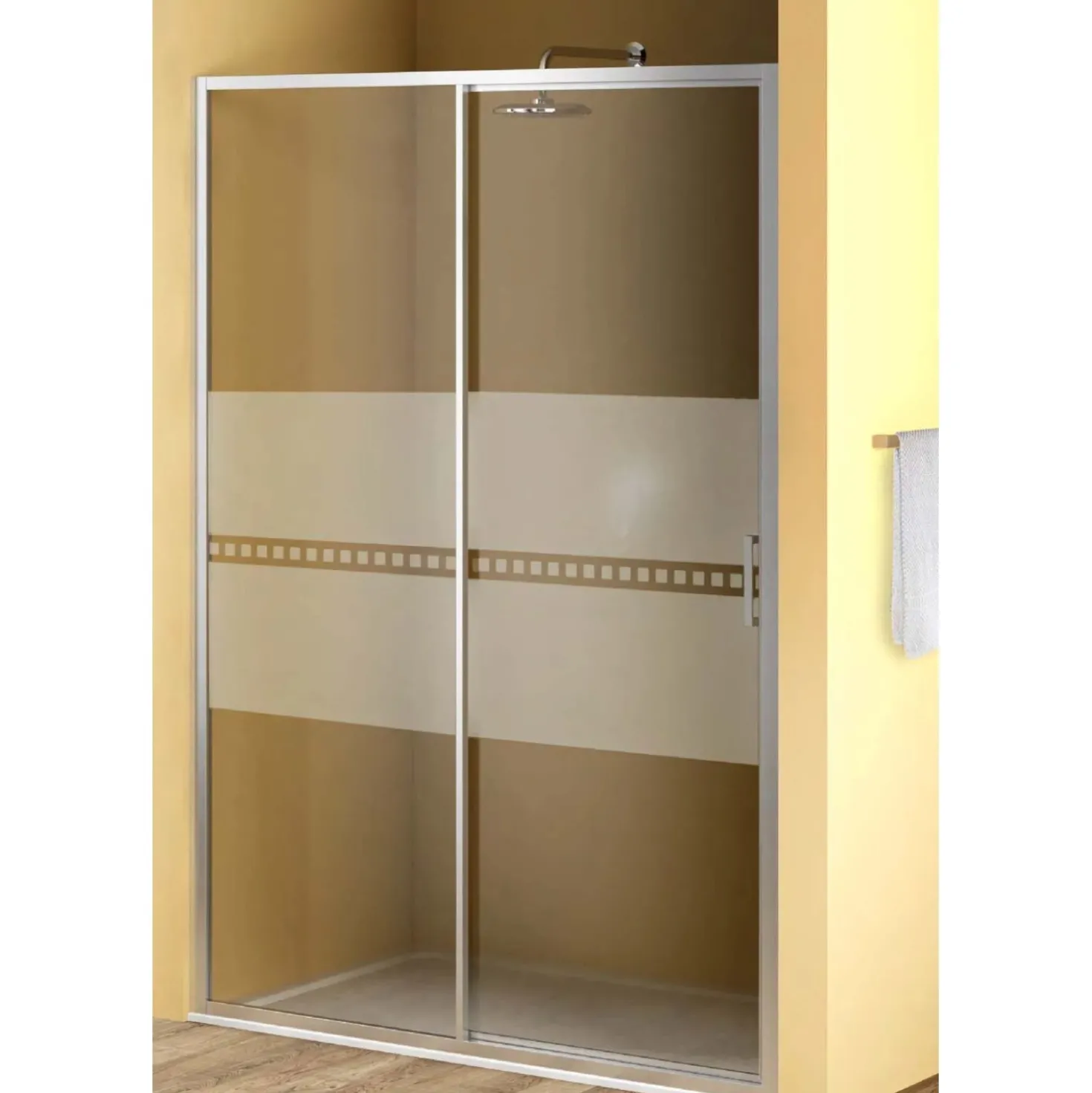 Porta scorrevole doccia 1 anta Bild L116/122xH190 cm nero opaco