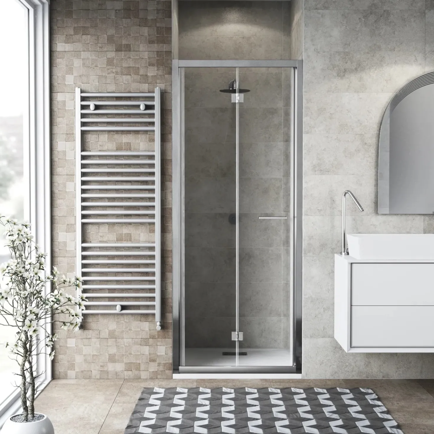 Porta soffietto doccia 2 ante 67/71 cm cromo