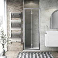 Porta soffietto doccia 2 ante 77/81 cm cromo