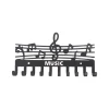 Portachiavi da parete in ferro "music" nero opaco