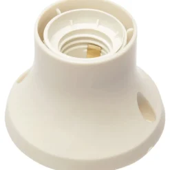 Portalampada E27 da parete con base dritta bianco