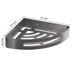 Portaoggetti doccia Nerva angolare acciaio inox aisi 304 gun metal