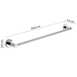 Portasalviette Felce Plus 60 cm cromato con biadesivo