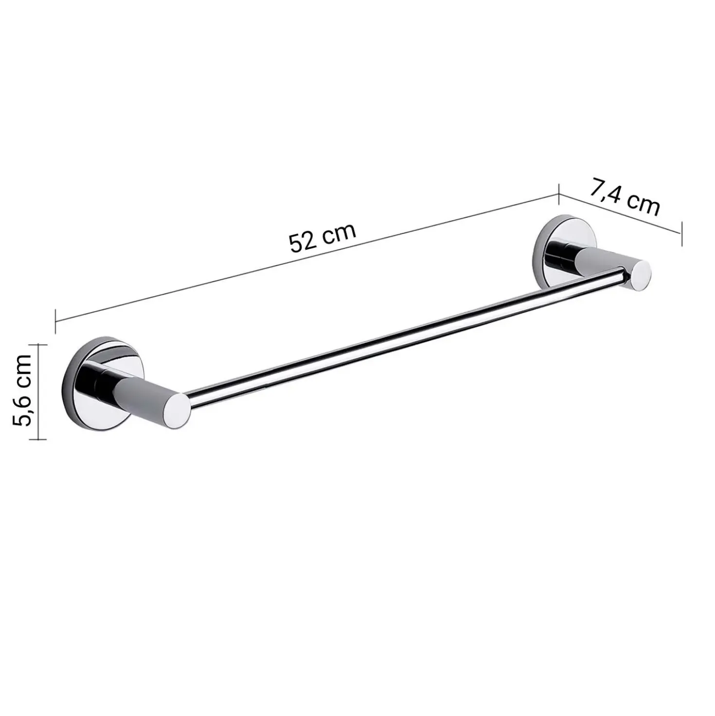Portasalviette Felce Plus 50 cm cromato con biadesivo
